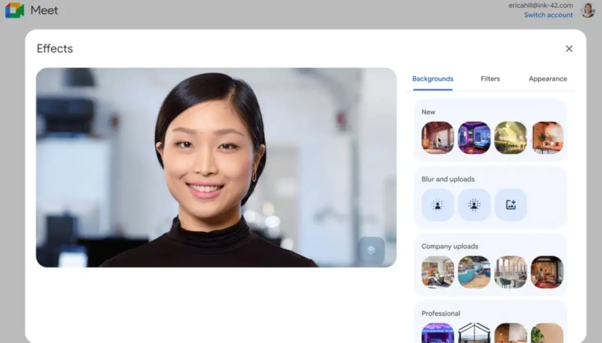 Google Meet推出新功能：更个性化的视频效果与照明体验